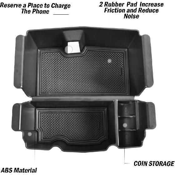 TACOBRO Center Console Organizer Compatible With Jeep Wrangler JL And JLU 2018- 2024 2025 Accessories, Gladiator JT Truck   -2025 Ert Tray Armrest