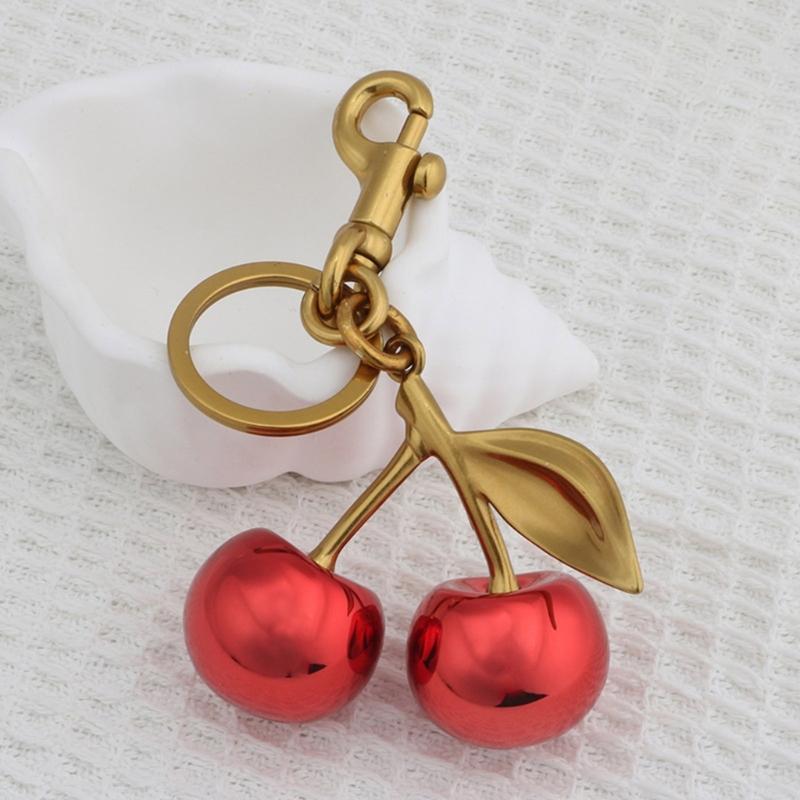 Delicate Cherry Pendant Statement Pendant Bag Pendant Key Ornament Alloy Texture Great for Dating and Social Event