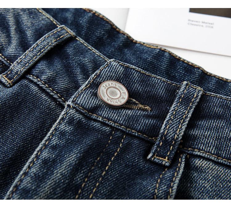Women's High Waist Retro Curved Blade Jeans - Slimming Straight Fit for Spring & Autumn 2026