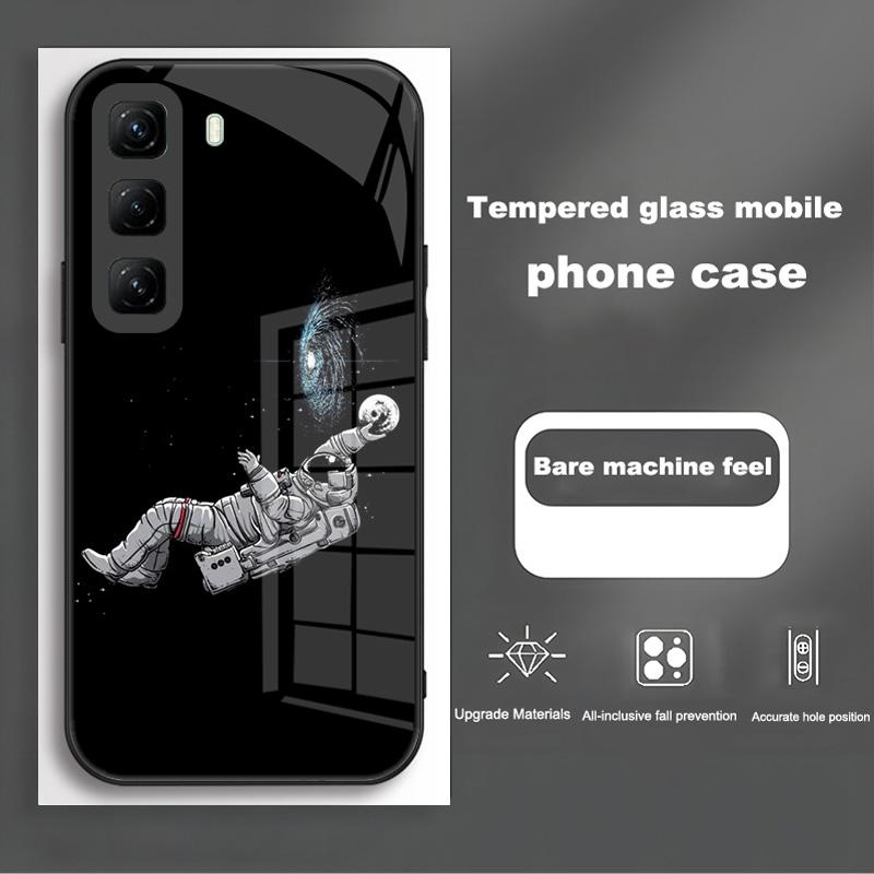 Handyhülle Für Infinix Hot 50 Pro Plus Hülle Harte PC Stoßfeste Abdeckung Gehärtetes Glas Hülle Hot 50 Pro+ Vollständige Schutzhülle Funda