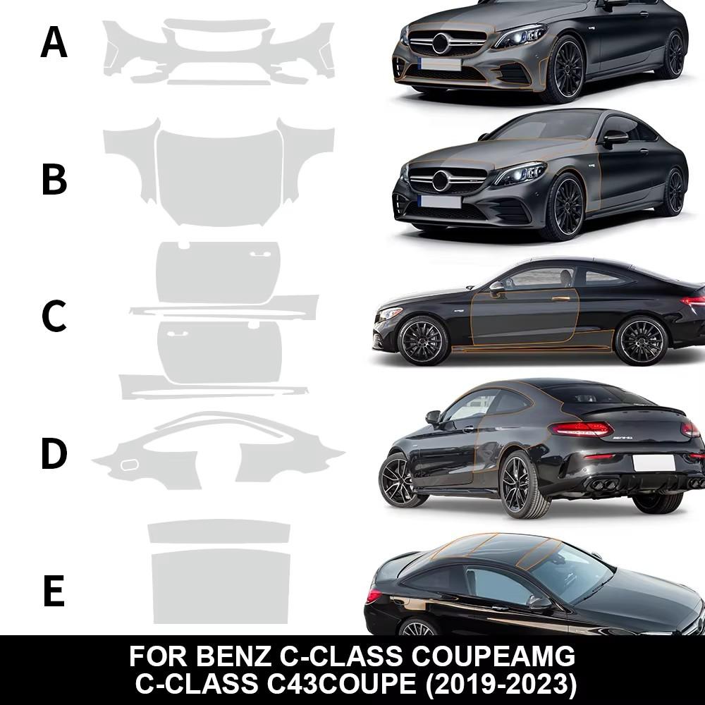 TPU Invisible Car Bumper Paint Protection Film Clear Bra PPF Decal Kit for Mercedes BENZ C-CLASS C205 AMG C43 COUPE 2019-2025