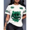 Comfortable Loose Fit Cotton Blend Crew Neck Short Sleeve Tee With 3D Print Design Women 2025