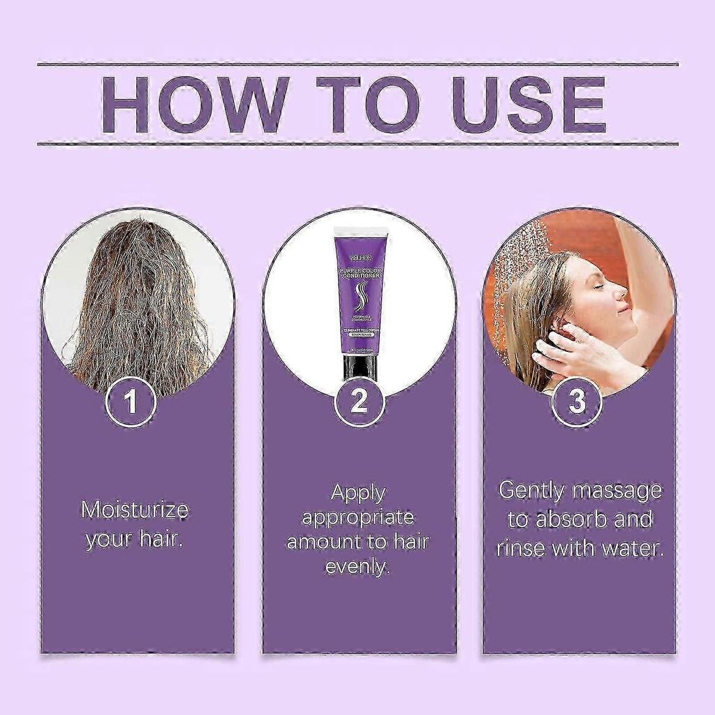 Nourishing Purple Conditioner - Long Lasting Hair Care for Soft Shine & Color Repair, 100g New Arrival S06