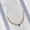 Marka French Niche Acrylic Stacked Necklace Multi-Layer Collarbone Neck Chain Titanium Steel 18K Gold Double-Layer Necklace