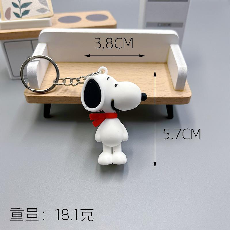 Snoopys Series Figures Keychains Cartoon Dog PVC Model Charm Keychain Cute Bag Decoration Ornaments Funny Birthday Gifts