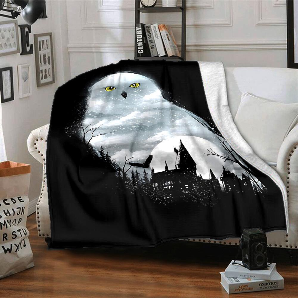 1pc Harry Potter Flannel Throw Blanket - HD Printed Lightweight Soft Warm All-Season Blanket for Sofa, Bed, Travel, Camping 013