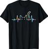 Heartbeat Cat Lover Animal Silhouette Cute Cat T-Shirt