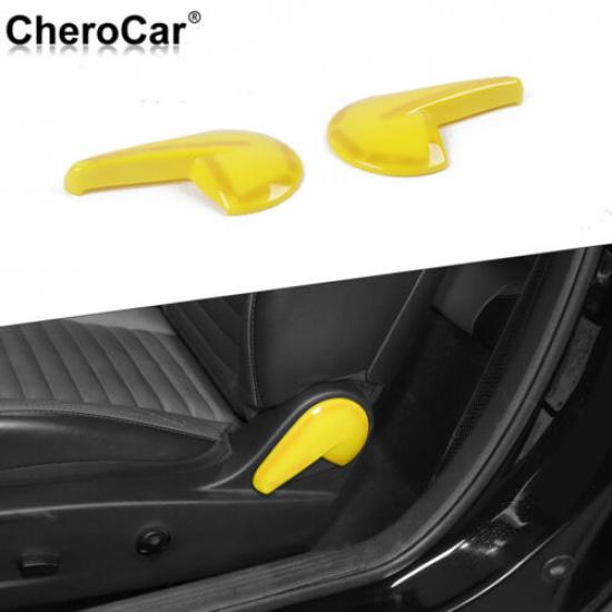 Interior Seat Adjust Handle Cover Trim Bezels Yellow For Dodge Challenger 2010+