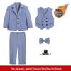 Boys' Solid Color Tuxedo Suit - Spring/Autumn British Style Blazer and Piano Performance Set