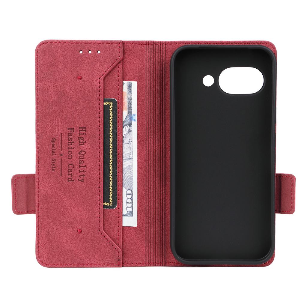 For Google Pixel 9a Case Leather Wallet Flip Phone Cover with Hardware Decor