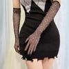 Flash  Driving Mittens Sunscreen Bridal Gloves Rhinestones Gloves Mesh Gloves Tulle Mittens