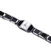 Rockyu Men's Titanium Magnetic Bracelet with Black Plate, Engraved Freemasonry Germanium Bracelet, Metallic Look (White)