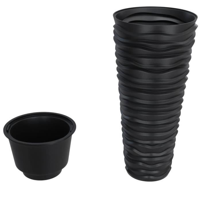 VidaXL Jardinière et intérieur amovible anthracite aspect rainuré 364690