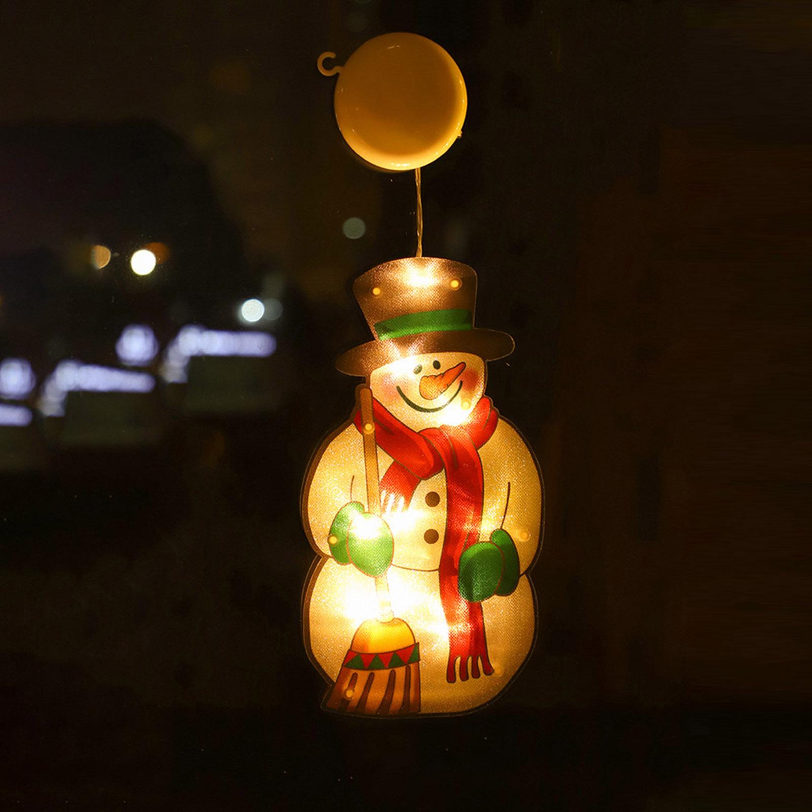 

Рождественский подвесной светильник на присоске, рождественская декоративная лампа, витрина для комнаты, подвесной занавес S2-Snowman