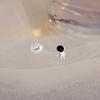 S925 Silver Asymmetric Cute Space Astronaut Planet Opal Stud Earrings For Women Silver Color Lovely Simple Ear Piercing Jewelry