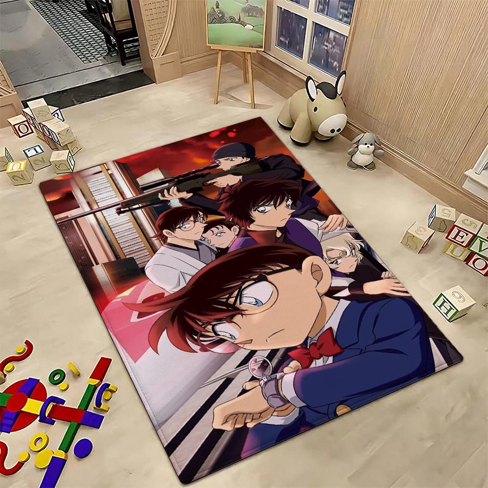 Detective Conan Anime Adventure Patterned Rug Absorbent Nonslip Carpet For Study Reading Area Home Party Decor Christmas Gift