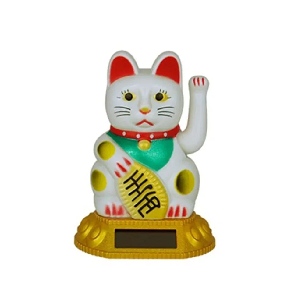 1pcs Eco Friendly Solar Waving Lucky Cat Ornament, Continuous Swinging Motion, Enhances The Ambience Of Coffee Shops
