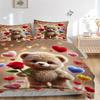 3pc Anime Teddy Bear Bedding Set, Includes One Quilt Cover and Two Pillowcases (No Core), Perfect for Bedroom and Guest Room Decoration, Fes