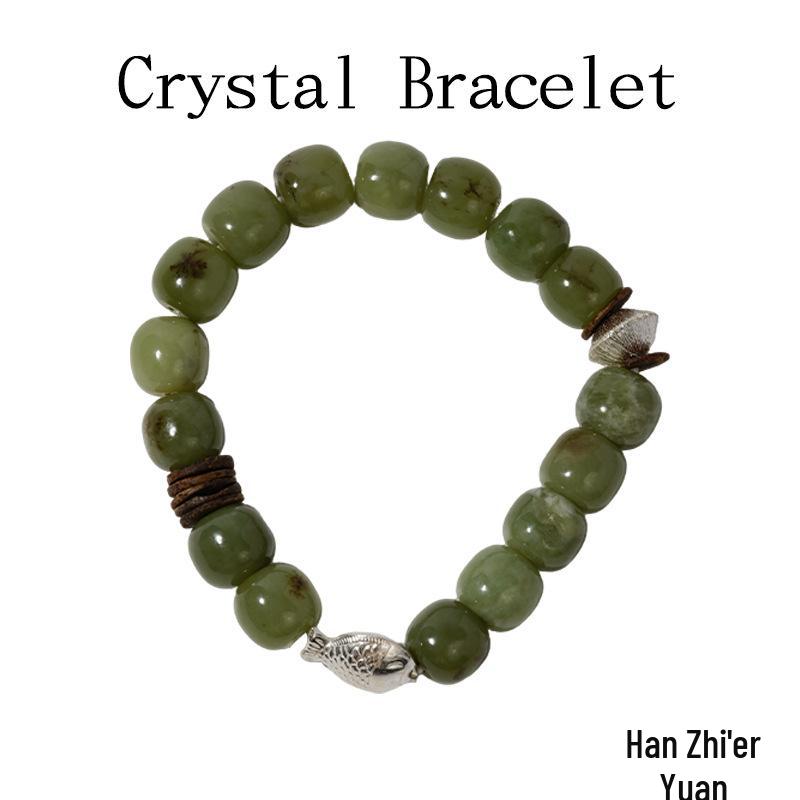 Han Qian er Natural Hetian Jade Bracelet SC0179 - Fashionable, High-End, Versatile, Wealth-Attracting зелёный