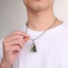 Skeleton Hand Pendant Necklace Motorcycle Biker Bell Pendant Necklace Flip-off Hand Bell Charm Necklace Gift for Men Women