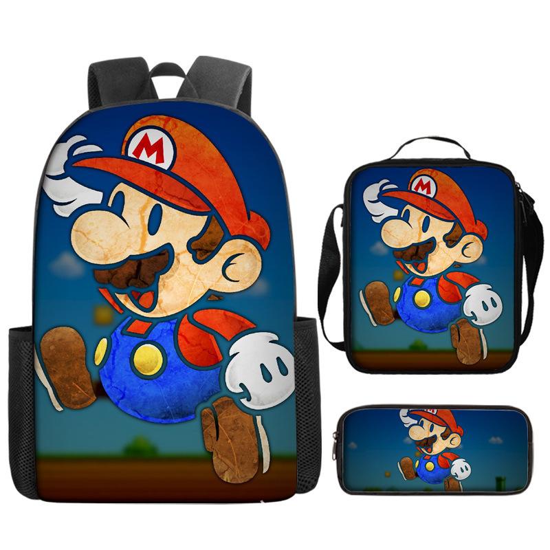 Super Elementary School Bag Cartoon Anime Backpack Mario Backpack Super Satchel Backpack
