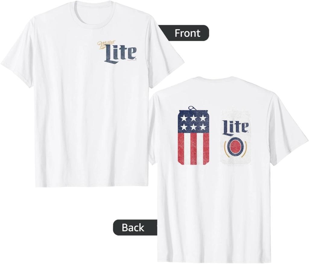 Tričko Coors Miller Lite Klasický design Přední a zadní strana