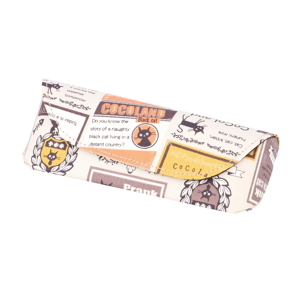 Eyeglass Case Cat Patch Yellow Pattern/Beige