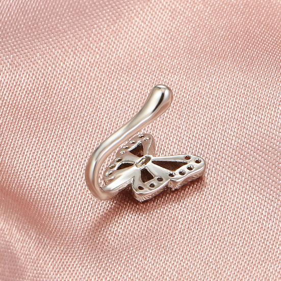 1Pc Nose Clip Anti-deformed Safe Rhinestone Inlaid Non Piercing U Shape Faux Nose Ring Female Jewelry