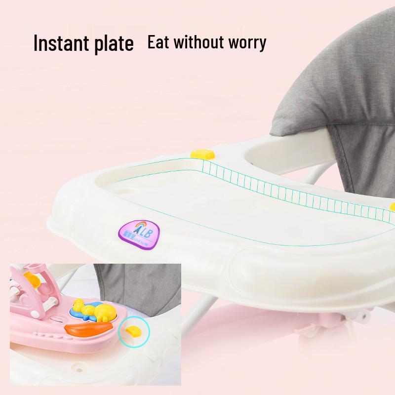 Multifunctional Anti-Tip Baby Walker with U-Shaped Pushchair