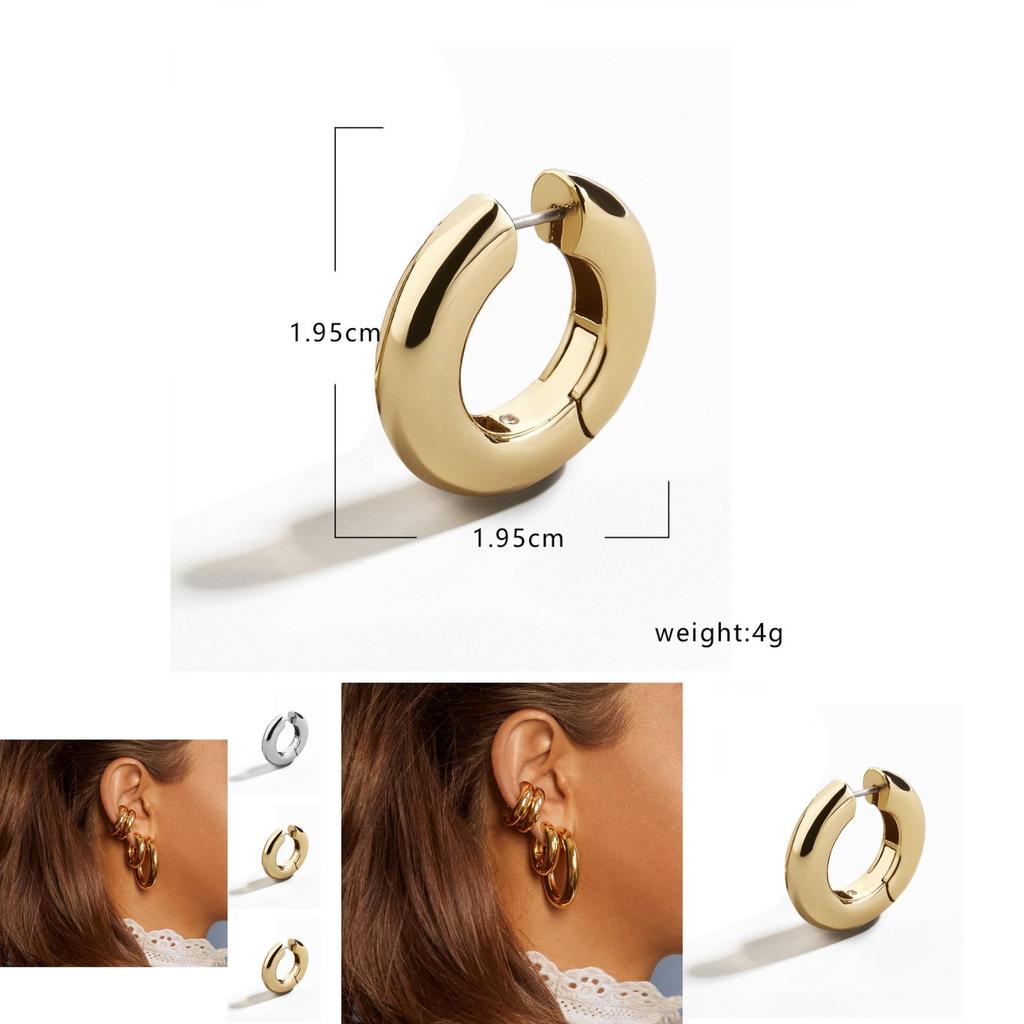 Trendy Geometric Copper Hoop Earrings For Women Stylish And Fashionable Jewelry