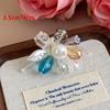 Diy Korean Beaded Flower Shoe Charms Clear Crystal Jelly Shoes Accessories Removable Clips For Sneakers Flats Sweet Decorations