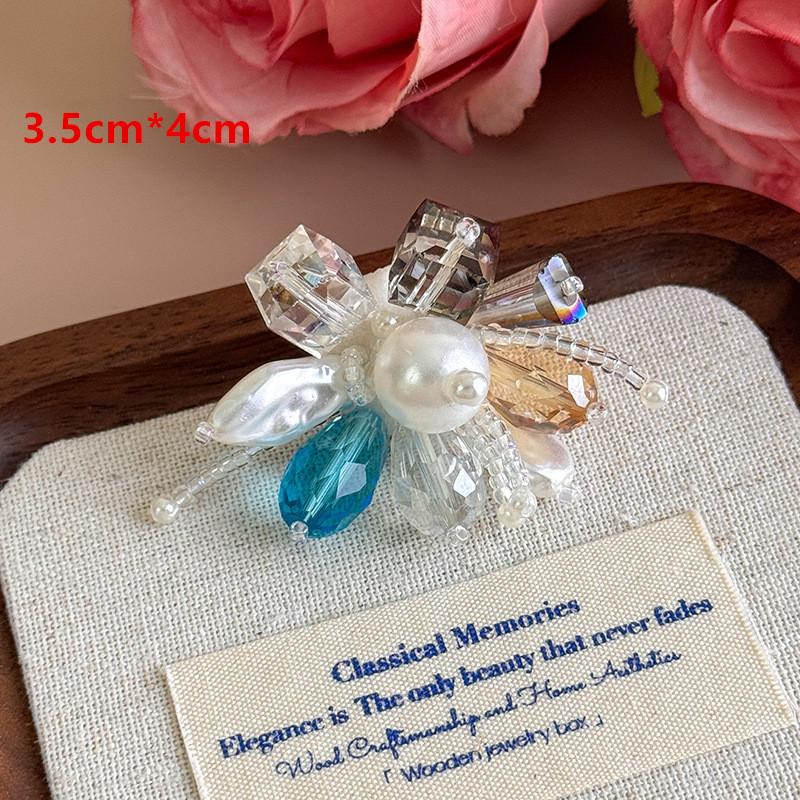 Diy Korean Beaded Flower Shoe Charms Clear Crystal Jelly Shoes Accessories Removable Clips For Sneakers Flats Sweet Decorations