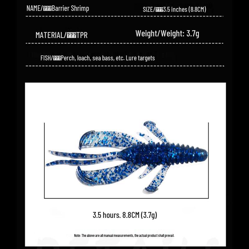 Dongding - Bas Avı İçin Engel Karides Yumuşak Yem, Teksas Rig Arama Yemi