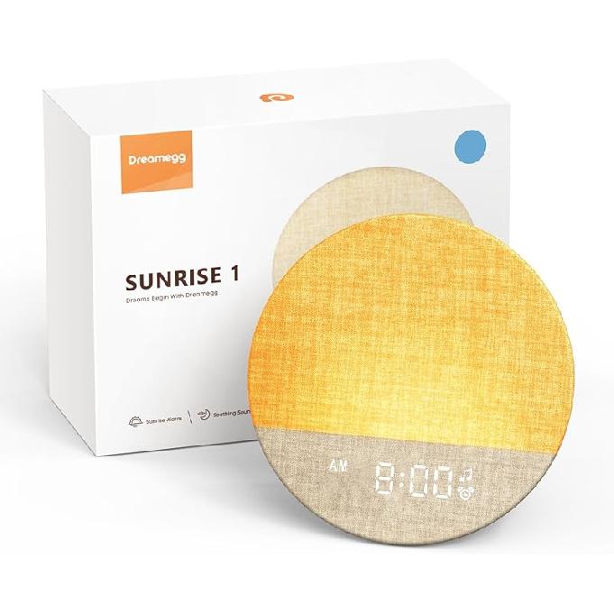 Dreamegg Sunrise 1 - Будильник с восходом солнца, Звуковая машина для сна, Настраиваемые режимы сна, Регулируемый ночник, 29 успокаивающих звуков, Белый шум темно-синий