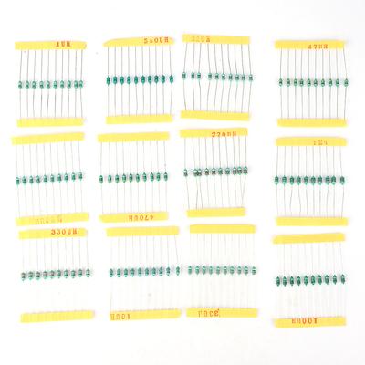 120 Stück Induktivitäts-Set 1/4W Farbring 12 Arten Induktivität 1uH 1mH