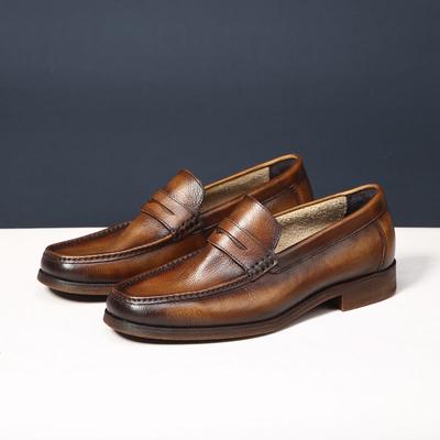 Męskie Mokasyny ze Skóry Naturalnej Ręcznie Robione Styl Brytyjski Weselne Imprezowe Codzienne Buty Eleganckie Letnie Jesienne Obuwie dla Mężczyzn