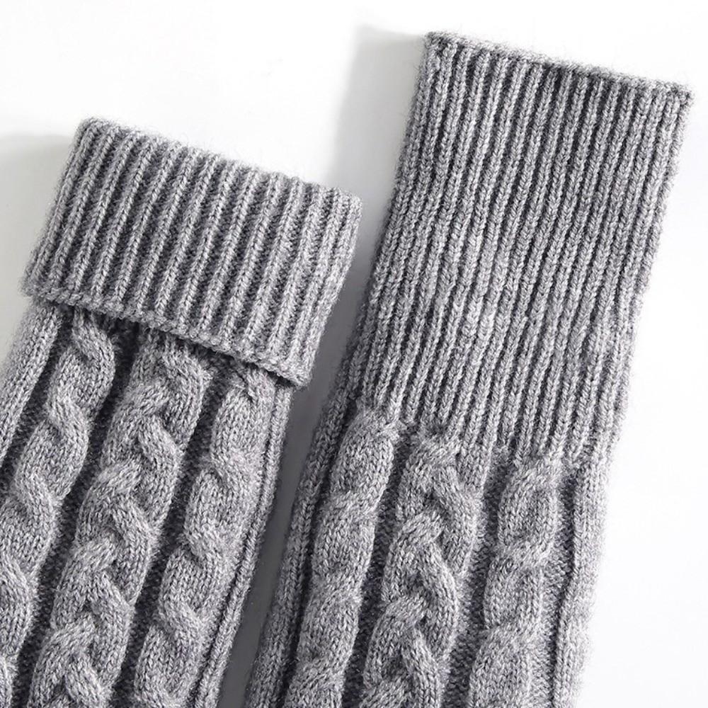 Plush Lined Winter Mittens Double Layer Thermal Mittens New Padded Fingerless Gloves  For Women