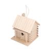 Wood Bird House Hanging Log Cabin Birdhouse for Bird Outdoor Decor and Interior House Decor