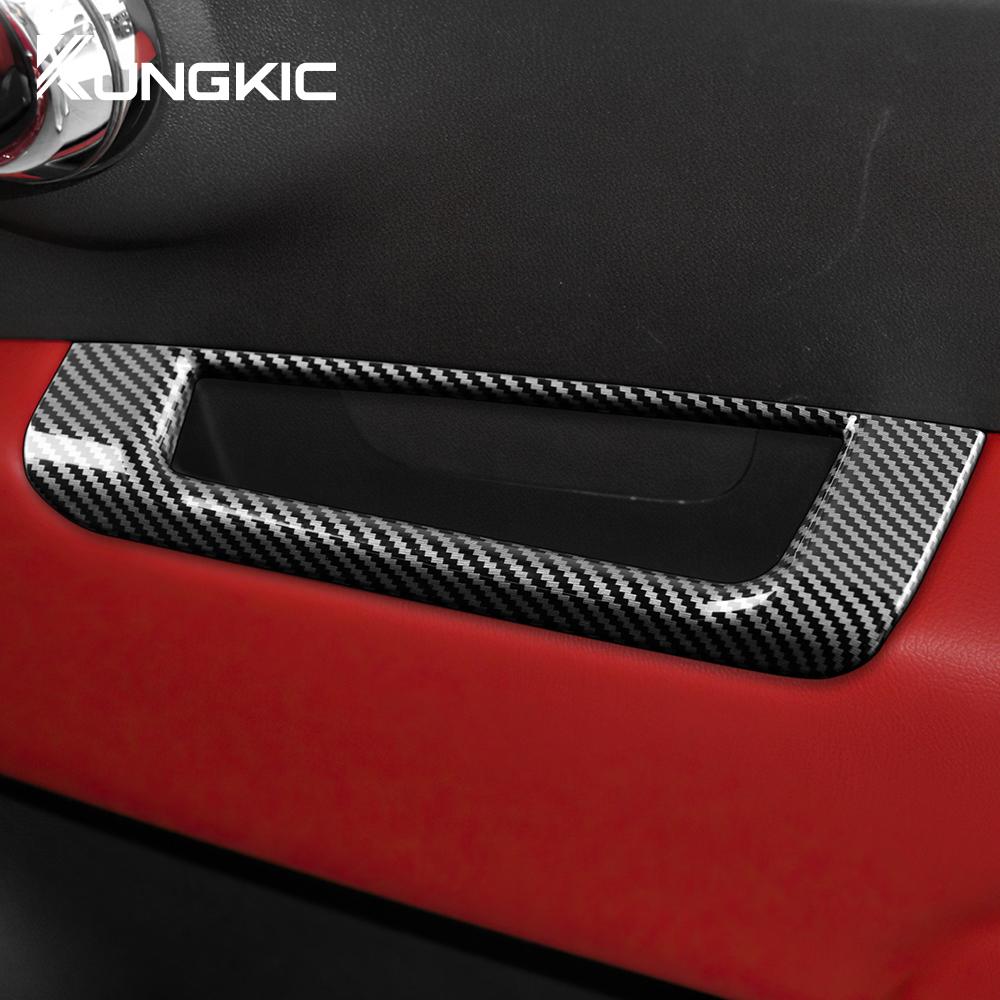 For Fiat 500 Abarth 595 695 2008-2025 ABS Carbon Fiber LHD Car Rearview Mirror Adjustment Window Button Switch Storage Sticker