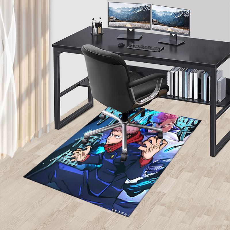 

1pc Anime Cartoon Design Jujutsu Kaisen Satoru Gojo Chair Mat Non-Slip Carpet for Office Home Decoration Living Room Bedroom Game Room Birthday Gift A 60cm by 90cm