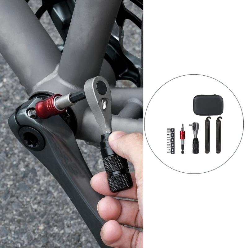 Multipurpose Ratcheting Wrenches Set Alloys Steel Construction Bike Repair Tool for Bicycles Maintenance
