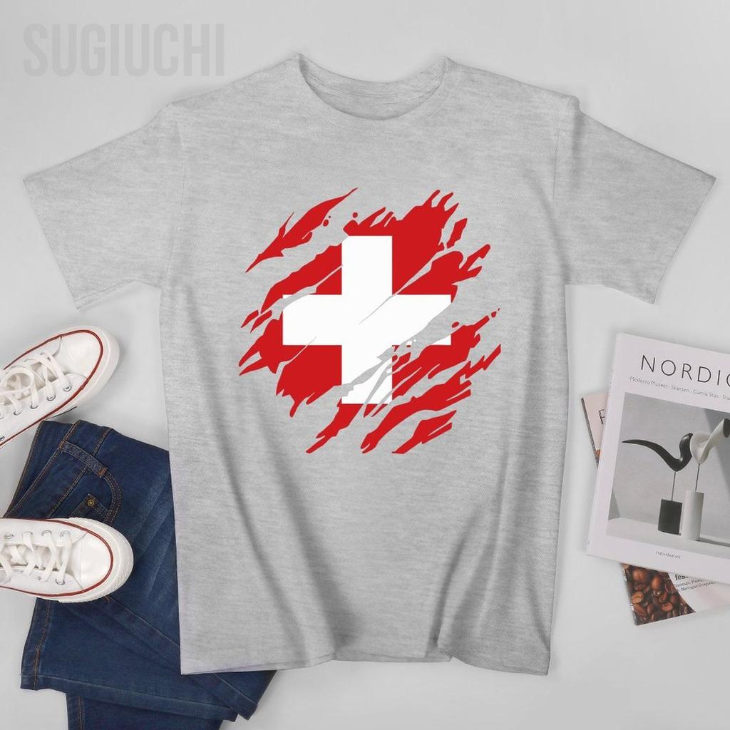 Unisex Unisex Swiss Flag Switzerland Tshirt Tees Oneck T Shirts WoUnisex Boys 100 Cotton TShirt