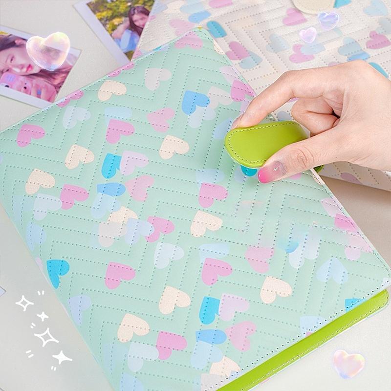 Heart-shaped PU Leather Card Holder A5 Scrapbook for Celebrity Fans Memory Storage and Pocards Large Capacity Po Album