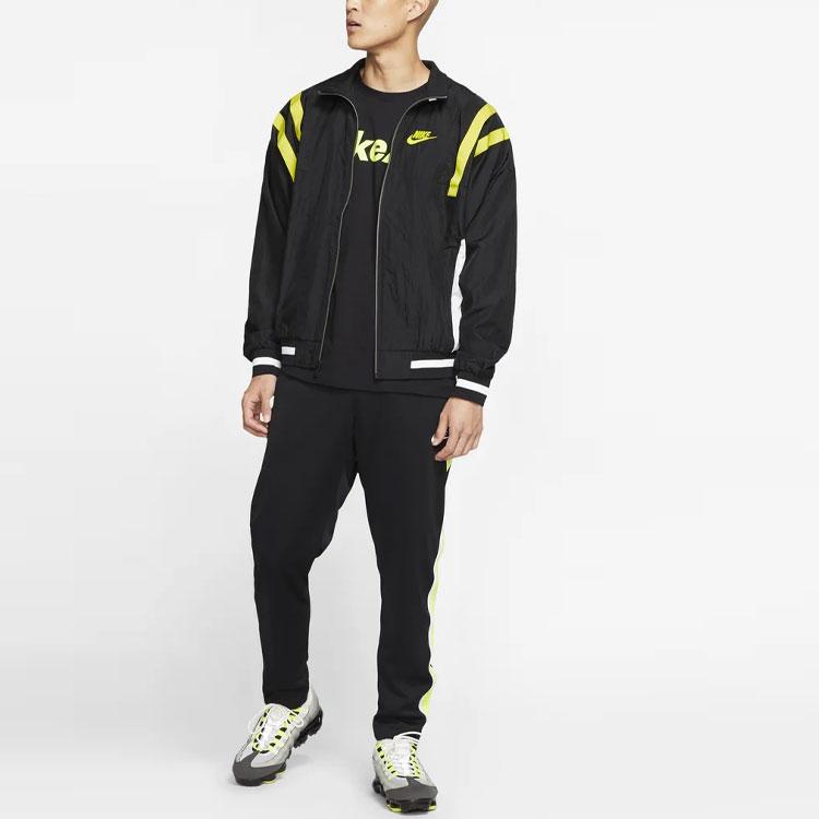 Nike Pánská sportovní tkaná bunda s barevným blokováním a logem svrchní oděv černá CJ4922-010