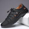 Summer New Men's Leather Sandals Leather Breathable Hole Shoes Hollow Men's Casual Leather Shoes Men's Shoes Trade Shoes