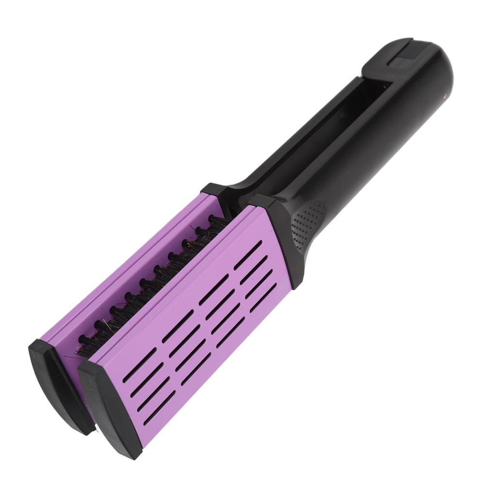 Double Brush Comb Soft Bristles Prevent Static Clamp Hair Brush Straightener with Ergonomic Handle for Hairdressing