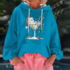 Women's Christmas Print Loose Casual Long Sleeve Hooded Sweatshirt