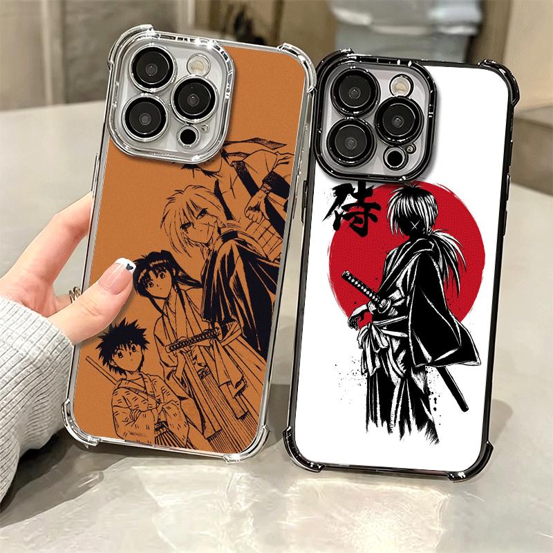 Rurouni Kenshin Anime Soft Phone Case For iPhone 15 16 17 Air 14 Pro Max 16E Plus 13 12 Mini Plating Anti-Fall Fundas