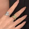 1-10PCS Couple Rings Adjustable Open Wings Design Stainless Steel Fashion Jewelry Ins Trendy New Arrival