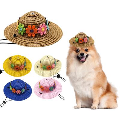 Pet Şapka Ayarlanabilir Kolay giyen Çiçek Süsleme Nefes Rahat Dekoratif Hiçbir Koku Köpek Şapkası
